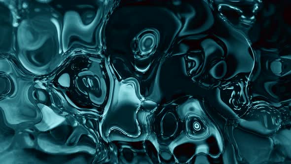 Abstract Background Black Cyan Water Paint Liquid Animation