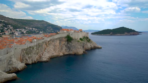 Historic wall of Dubrovnik Old Town, Croatia.