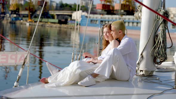 Couple Sitting on a Yacht