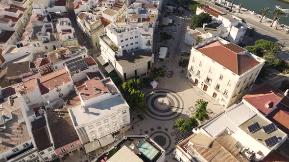 Unique geometrical design created with Portuguese pavement, calcada portuguesa, Lagos