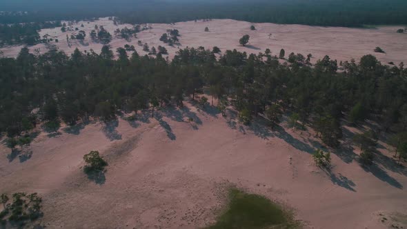 Aerial View of Sand Dunes Baikal Beach and Crystal Clean Water of Baikal Lake, Olkhon Island