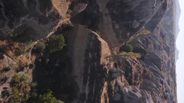 Vertical Video Cappadocia Landscape Aerial View