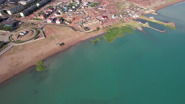 Drone View of Bertys Bay Lake Balkhash