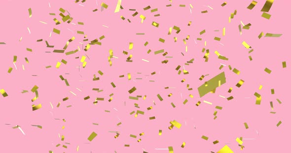 Gold confetti falling