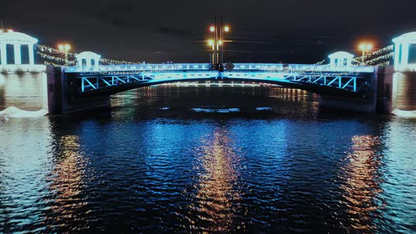 Aerial View of Palace Bridge, St Petersburg, Russia