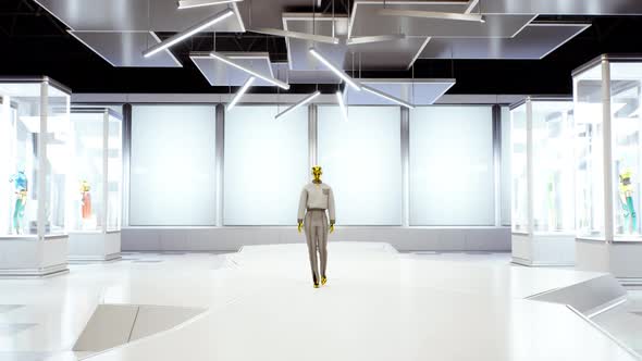 3D Fashion Show Virtual Model Walking By the Podum alt