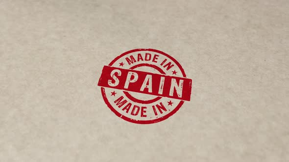Made in Spain stamp and stamping animation