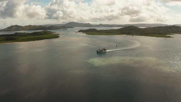 Passenger Ferry Among the Islands and Lagoons