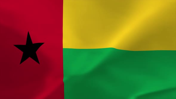 Guinea-Bissau Waving Flag Animation 4K Moving Wallpaper Background