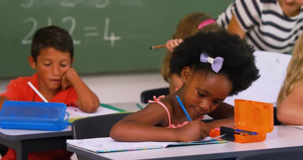 School kids doing their homework