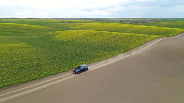 The Car Goes Across the Field