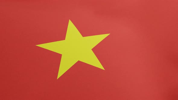 National Flag of Vietnam Waving Original Colors 3D Render Socialist Republic of Vietnam Flag Textile