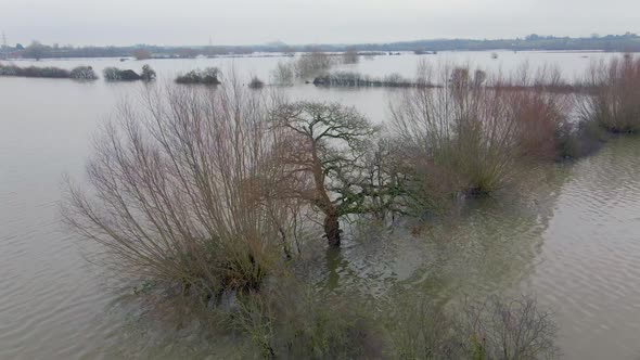 Flooding in the UK Showing Large Areas of the Countryside Flooded in the Winter