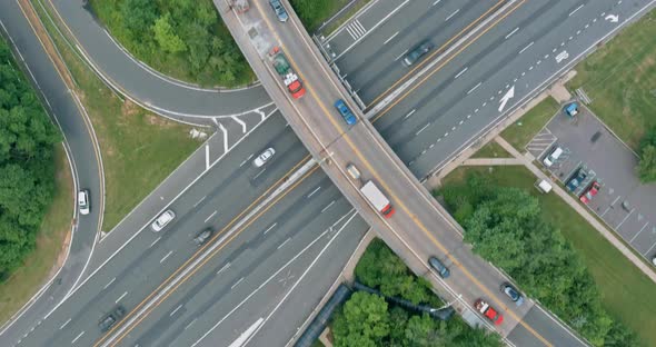 Restoration Large Road Construction Site in Renovation Bridge of a Modern Road Interchange in USA