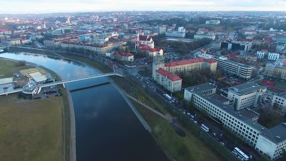 Aerial view of the downtown of Vilnius, Lithuania