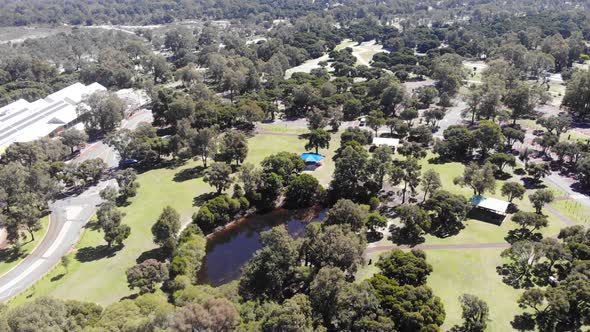 Aerial View of a Tourist Park in Australia