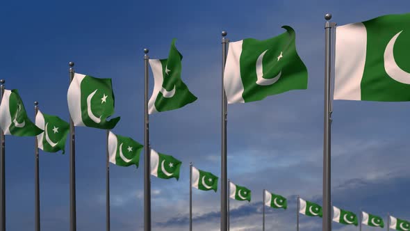 The Pakistan FlagsWaving In The Wind   2K