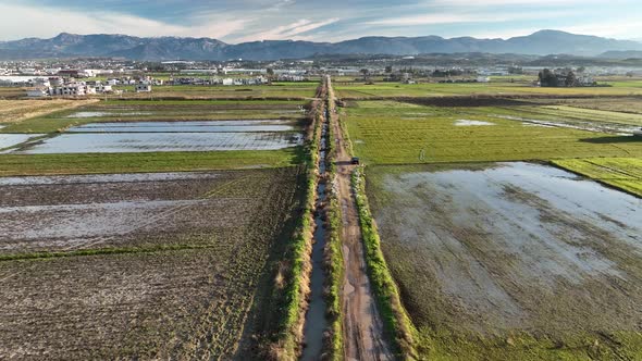 Farm Background Texture 4 K Aerial View