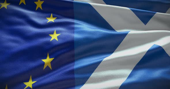 Scotland and EU waving flag