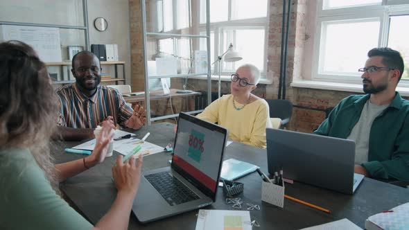 Group of Diverse Colleagues Having Business Meeting in Office