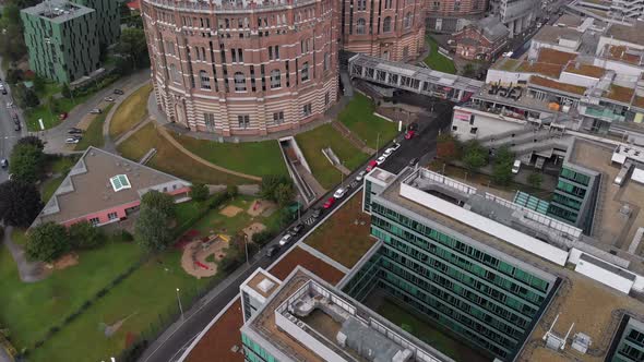 Gasometer Buildings Vienna From Above