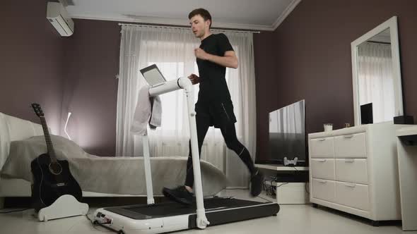 Running on treadmill