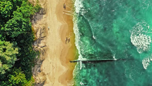 Aerial view of beach in Baltic Sea in summer