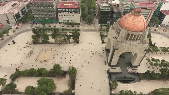 Monumento a La Revolución Aerial Drone View Mexico City