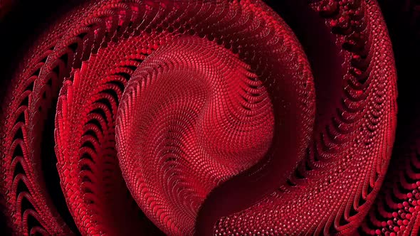 Abstract Red Spinning Particles