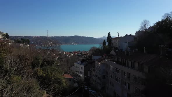 Istanbul Bebek Bosphorus Aerial View 