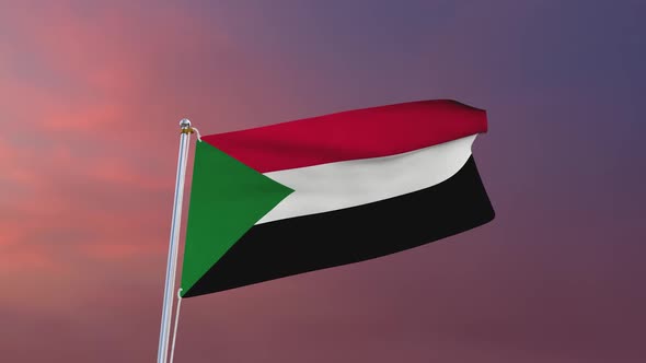 Flag Of Sudan Waving