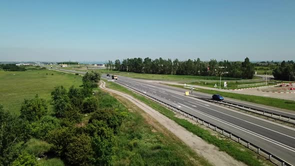 Aerial Flyover Heavy Traffic Underpass Highway Intersection