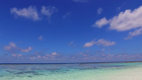 Sunny landscape of sea view beach trip by sea and sand background before sunset