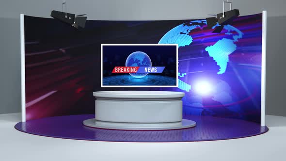 3D Virtual News Studio Background A50034