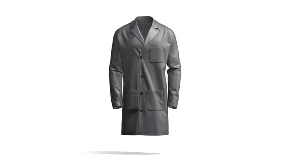 Blank black medical lab coat, looped rotation