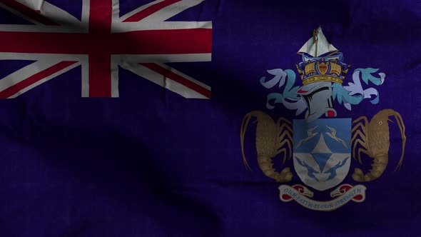 Tristan Da Cunha Flag Textured Waving Background 4K
