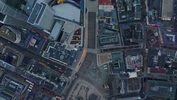 Aerial Birds Eye Overhead Top Down View of Building Along Zeil Shopping Street