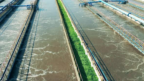 Top View of a Large Sewage Cleaning Site