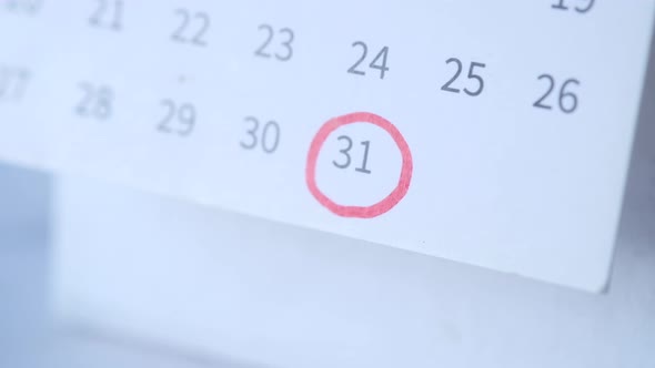 Deadline Concept with Red Mark on Calendar Date