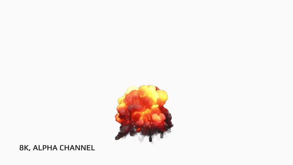 Fire Smoke Explosion 8k Alpha Channel