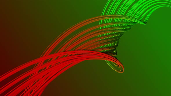 Red Green Gradient Geometric 3d Line Animation On White Background Vd8