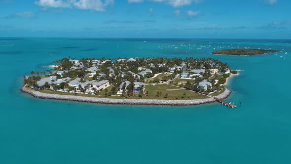 Paradise landscape of caribbean sea of Florida Keys Florida United States.