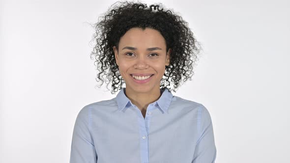 Portrait of Smiling Young African Woman Looking at the Camera