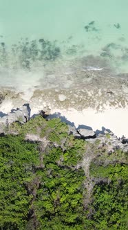 Vertical Video of the Ocean Near the Coast of Zanzibar Tanzania