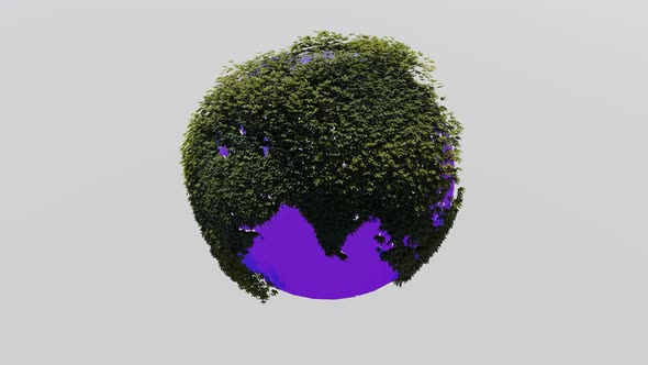 The earth rotates with the purple sea