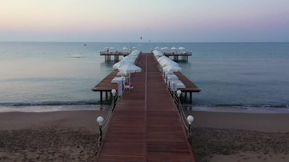 Wooden Pier Towards the Sea.