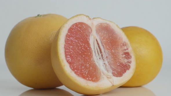 Juicy grapefruit  Citrus paradisi fruit  slow tilt 4K  video