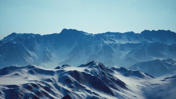 Snow Covered Beautiful Mountain Peaks