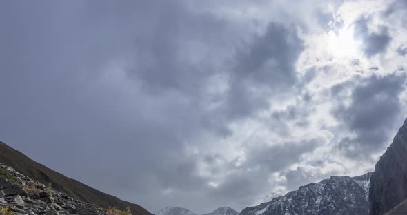 Timelapse of Epic Clouds in Mountain Valley at Summer or Autumn Time