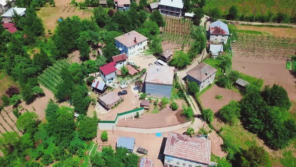 Picturesque view of mountain village in Georgia, with excellent lighting